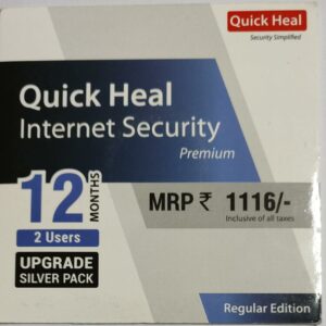 Quick Heal Internet Security Renewal 2 PC 1 Year ( CD/DVD ) (Existing Same Quick Heal Subscription Required)