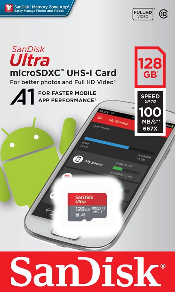 Sandisk 128 GB A1 micro sd class 10