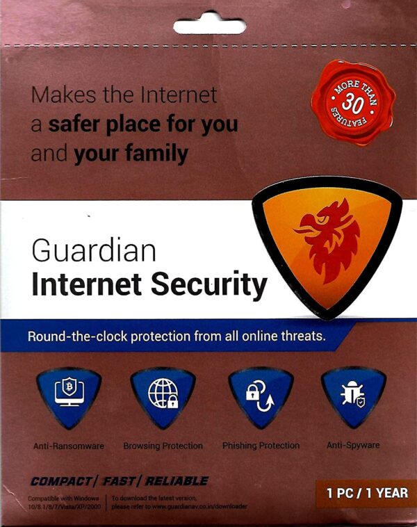 Guardian Internet Security 1 PC 1 Year ( Instant Email Delivery of Key) No CD