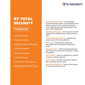 K7 TOTAL SECURITY 1 PC 3 YEAR