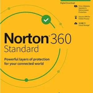 Norton 360 Standard 1 User 1 Year Total Security (Instant Email Delivery of Key) No CD