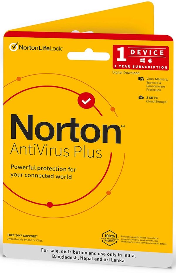 Norton Antivirus Plus 2024 1 User 1 Year